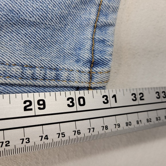 Levis 505 Jeans Mens 38x30 Blue Regular Straight Light Wash Mid Rise Y2K Denim - Picture 11 of 12